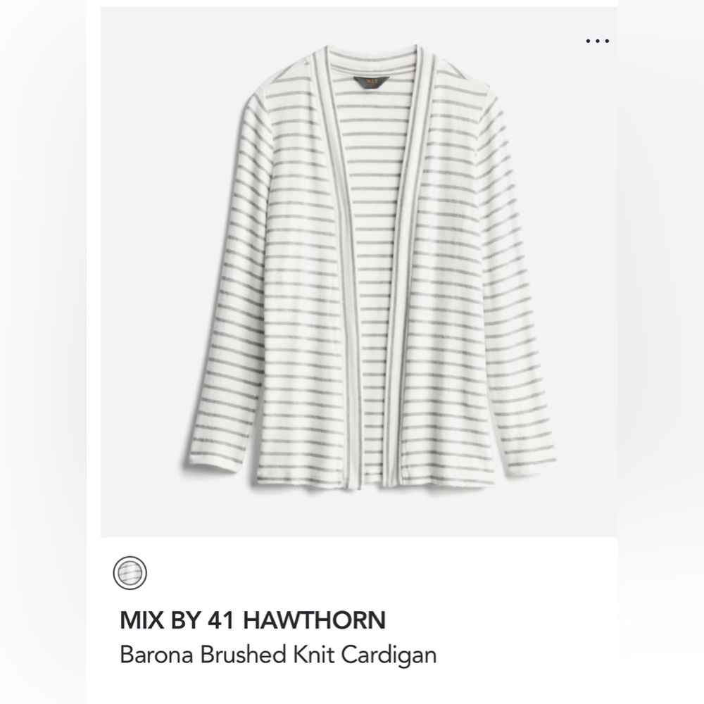 NWOT Womens Cardigan White and Gray Stripe Size Small